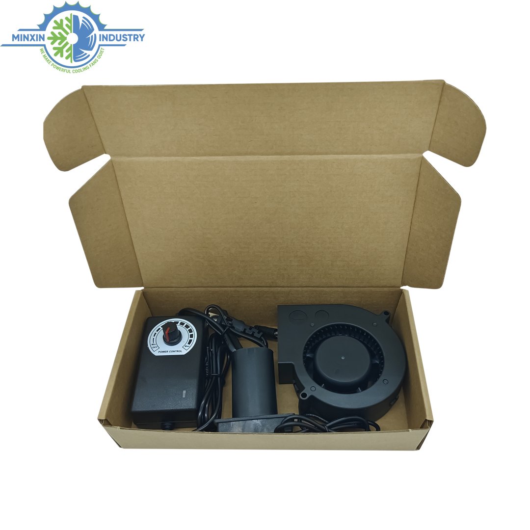 97mm DC 12V 24V 36V High Speed Centrifugal Air Blower Fan with AC Plug 3 Speeds Controller 9733 Heater BBQ Small Blower Fan