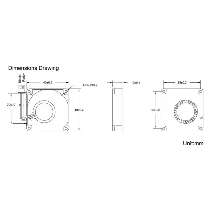 40x40x10 Centrifugal Fan Blower 40mm High Static Micro Brushless Dc Blower Cooling Fan 4010 Air Dc Blower Fan