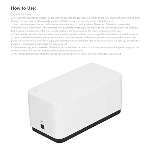Mini Split Condensate Pump, Condensate Pump for HVAC, Air Conditioning Pump Silent Assembly Parts 110 Tp 240V 50 to 60HZ
