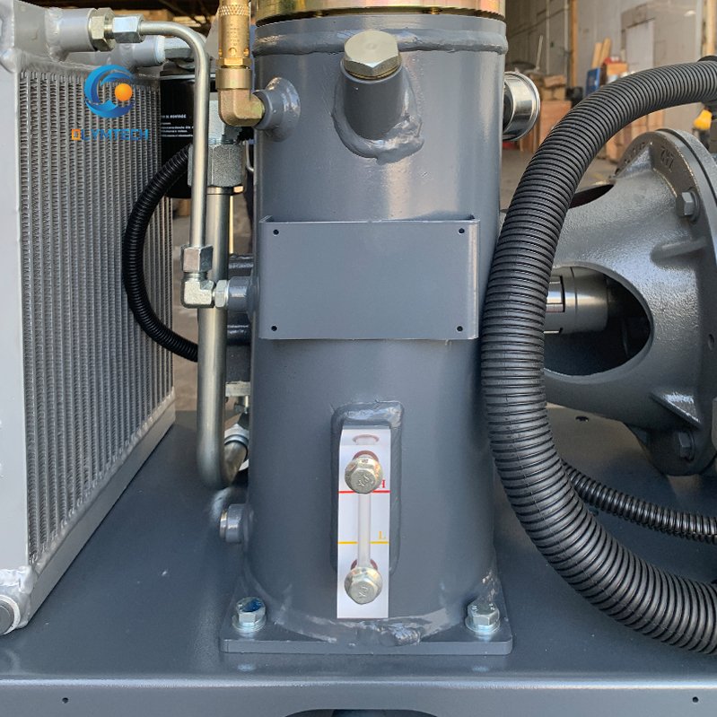 7.5kw 2-in-1 Portable Screw Air Compressor Single Phase Wheels-Gas Powered Air Cooled Featuring PLC Pump Engine Motor Bearing