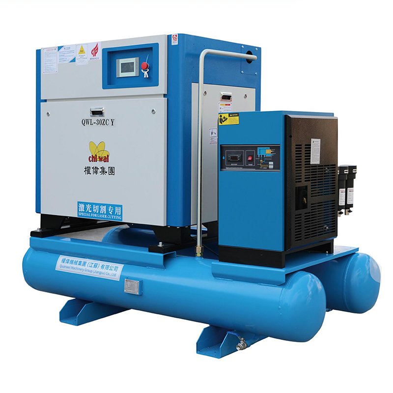Stationary Type Industrial Grade Screw air Compressor All in One with tank and air Dryer 37kw 45kw High Pressure 16bar 20bar