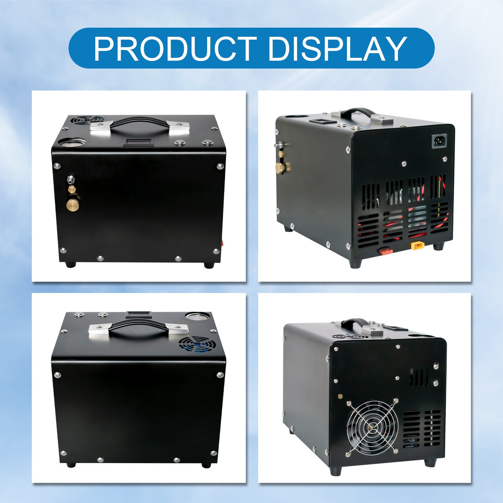 GP Wholesale OEM Simple Design 12V 300bar 4500psi Manual Stop Scuba Diving Paintball Game Oil-Water Separator Air Compressor