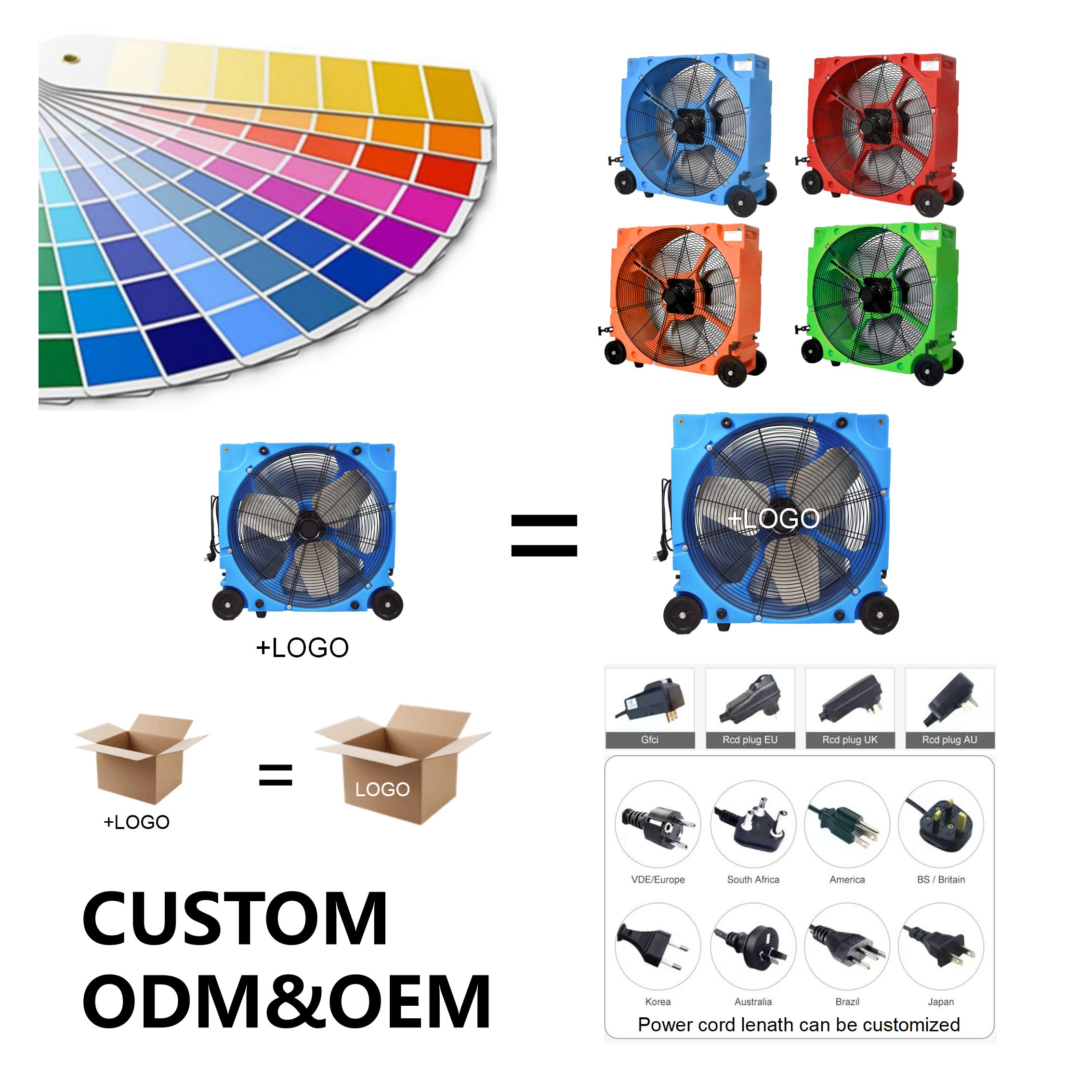 42-Inch Heavy Duty Industrial 1/2HP Electric Blower Fan OEM Supported High Floor Fan Plastic Casing Circulation Drum Fan
