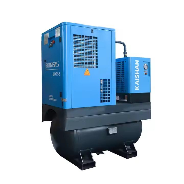 Kaishan Brand 10HP Rotary Screw Air Compressor with Tank 7.5KW 37KW 11KW 15KW Power Options Mining Industries Air Cooling Method