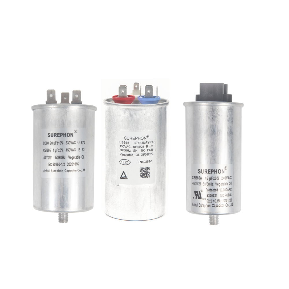 CBB65 40+5 uF 40/5 MFD 370V 440V Run Capacitor for AC Unit Fan Motor Start, Heat Pump, or Condenser Straight Cool
