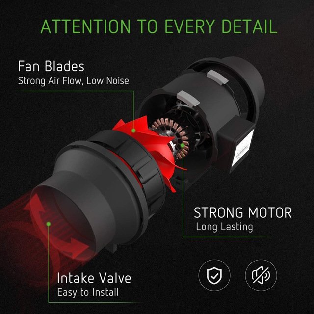 Duct Ventilation Fan Inline Fan 6 Inch Mixed Flow Inline Fans for Ventilation
