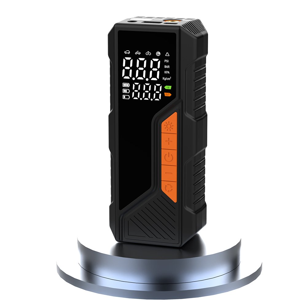 2025 Newest ABS 19mm Tire Inflator 4500mAh Battery & Cigarette Lighter Car Air Compressor 150psi Car Accessories