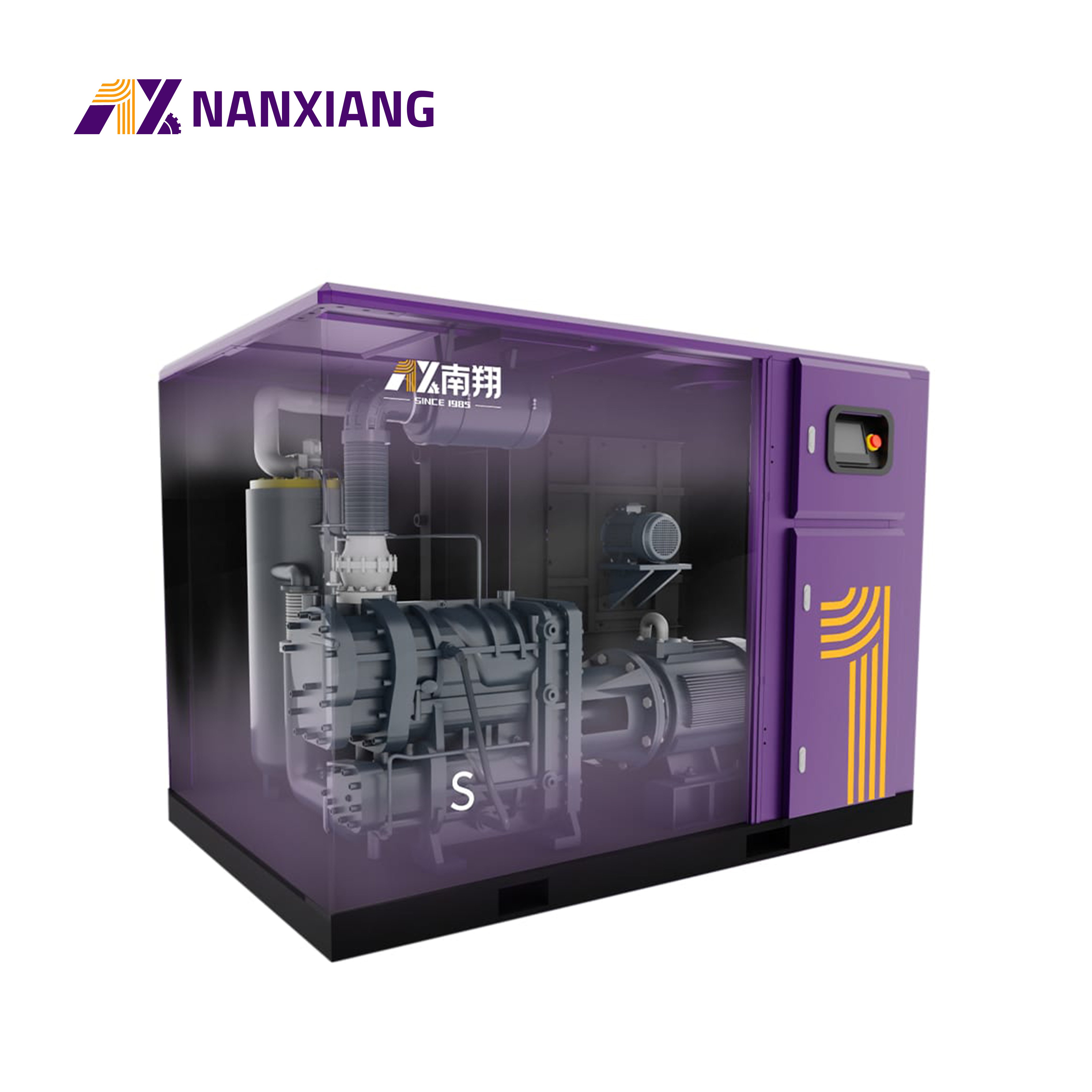 Nanxiang Factory Rotary Screw Two Stage Air Compressor 75kw 100hp Vsd Direct Drive Double Stage Screw Air Compressor for Sale