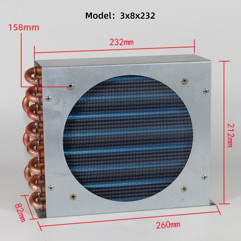 3/8 Copper Tube Hydrophilic Foil Heat Exchanger Single air Channel Condenser Coil