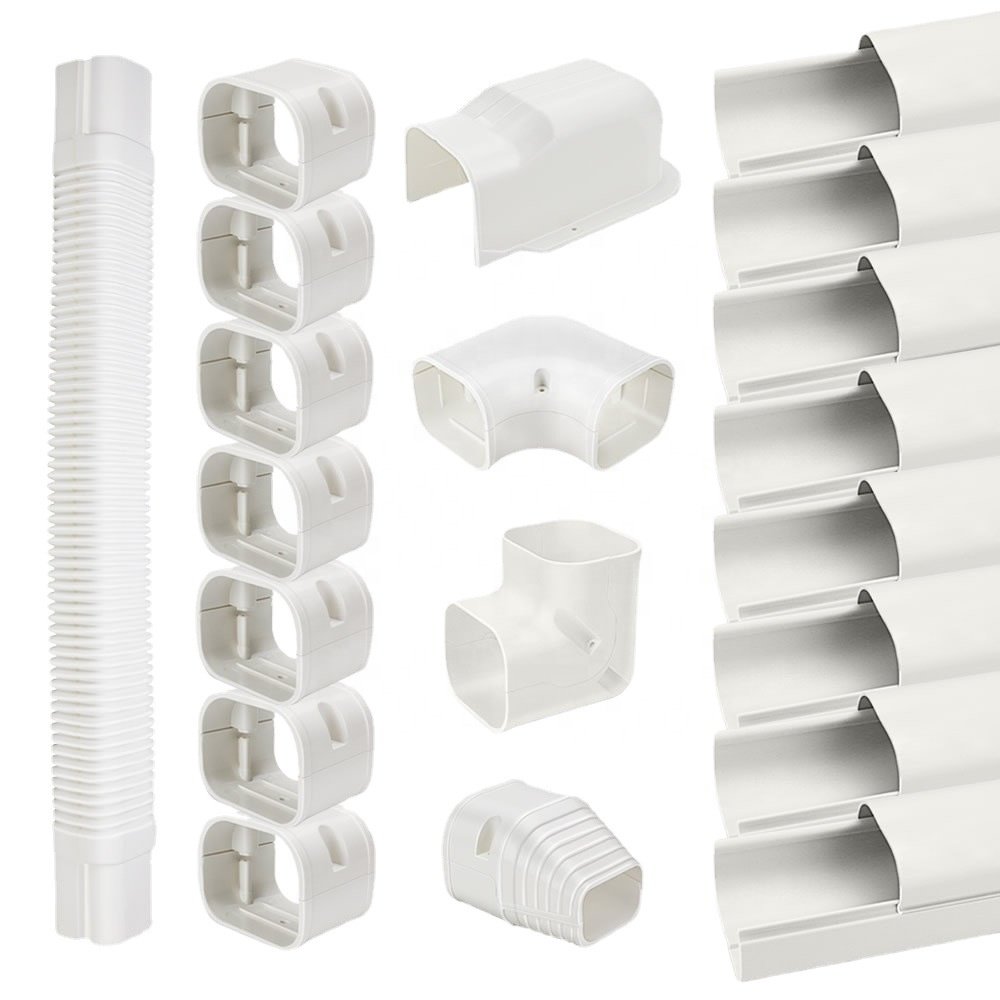 HVAC Tubing Kit Ac Duct Pipe Cover White Pvc Plastic Line Set Cover Mini Split Air Conditioners AC PVC Line Set Cover Kit