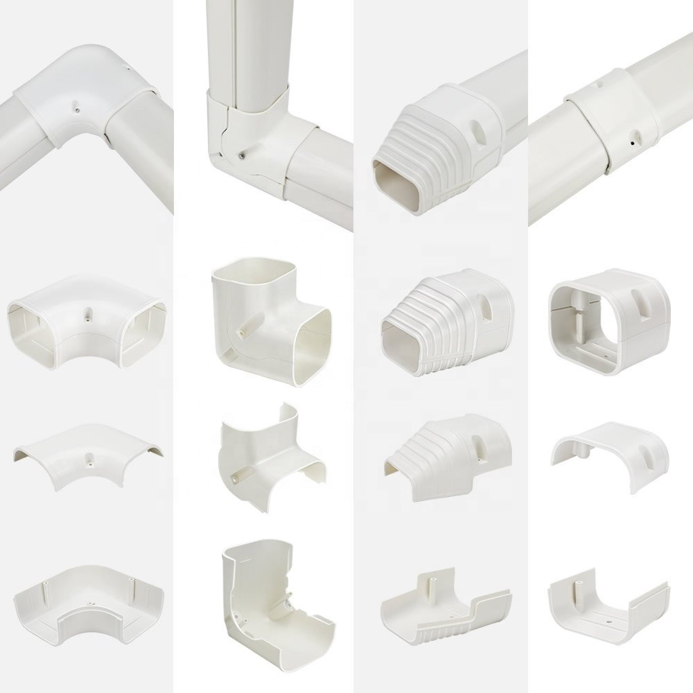 HVAC Tubing Kit Ac Duct Pipe Cover White Pvc Plastic Line Set Cover Mini Split Air Conditioners AC PVC Line Set Cover Kit