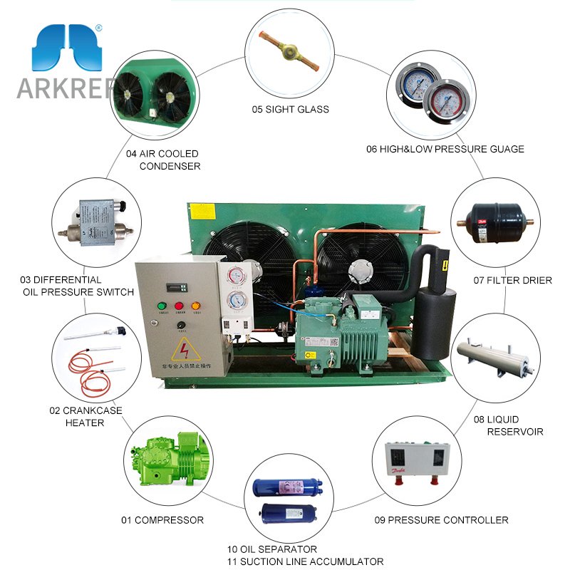 ARKREF Factory Supply Cold Room Refrigeration Air Cooled Condensing Units