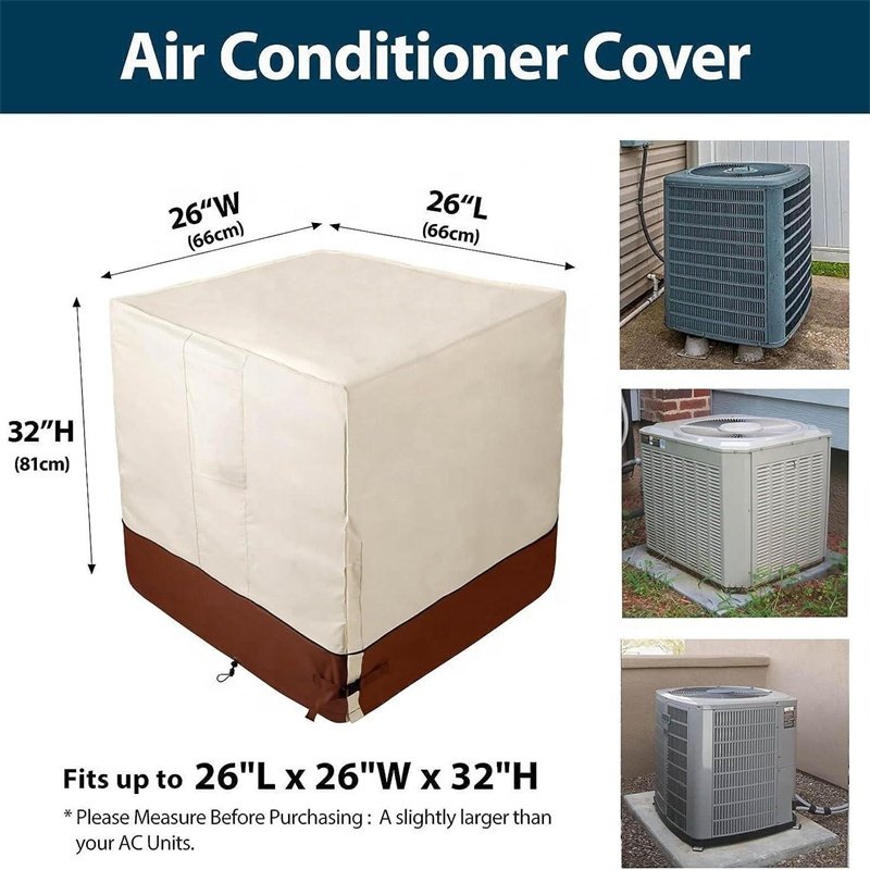 600D Oxford Fabric AC Cover Portable Foldable Dust-proof AC Cover Waterproof Air Conditioner Cover for Outside
