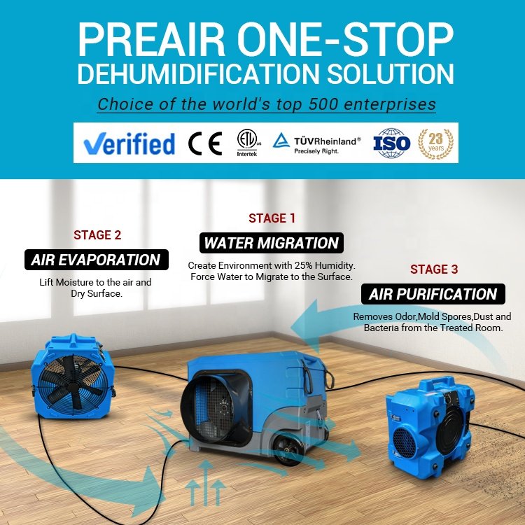 Preair 4000 CFM 1/4hp Water Damage Carpet Floor Dryer Axial Air Movers