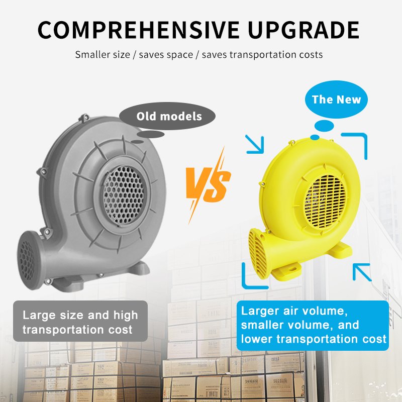 Commercial Use New Design Compact High Air Flow Jumping Castle 680W Inflatable Blower for Household Outdoor Hotel Garage