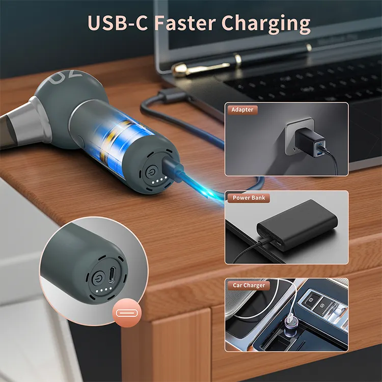 Portable Electric 80000rpm Mini Turbo Jet Fan Industrial Grade Cordless Car Dryer Blower Gun for Duster and Keyboard Cleaning