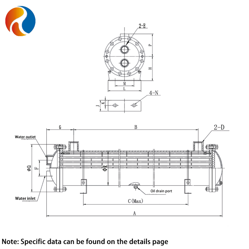 Air Compressor Finned Tube Stainless Steel Heat Exchanger Universal Oil Cooler