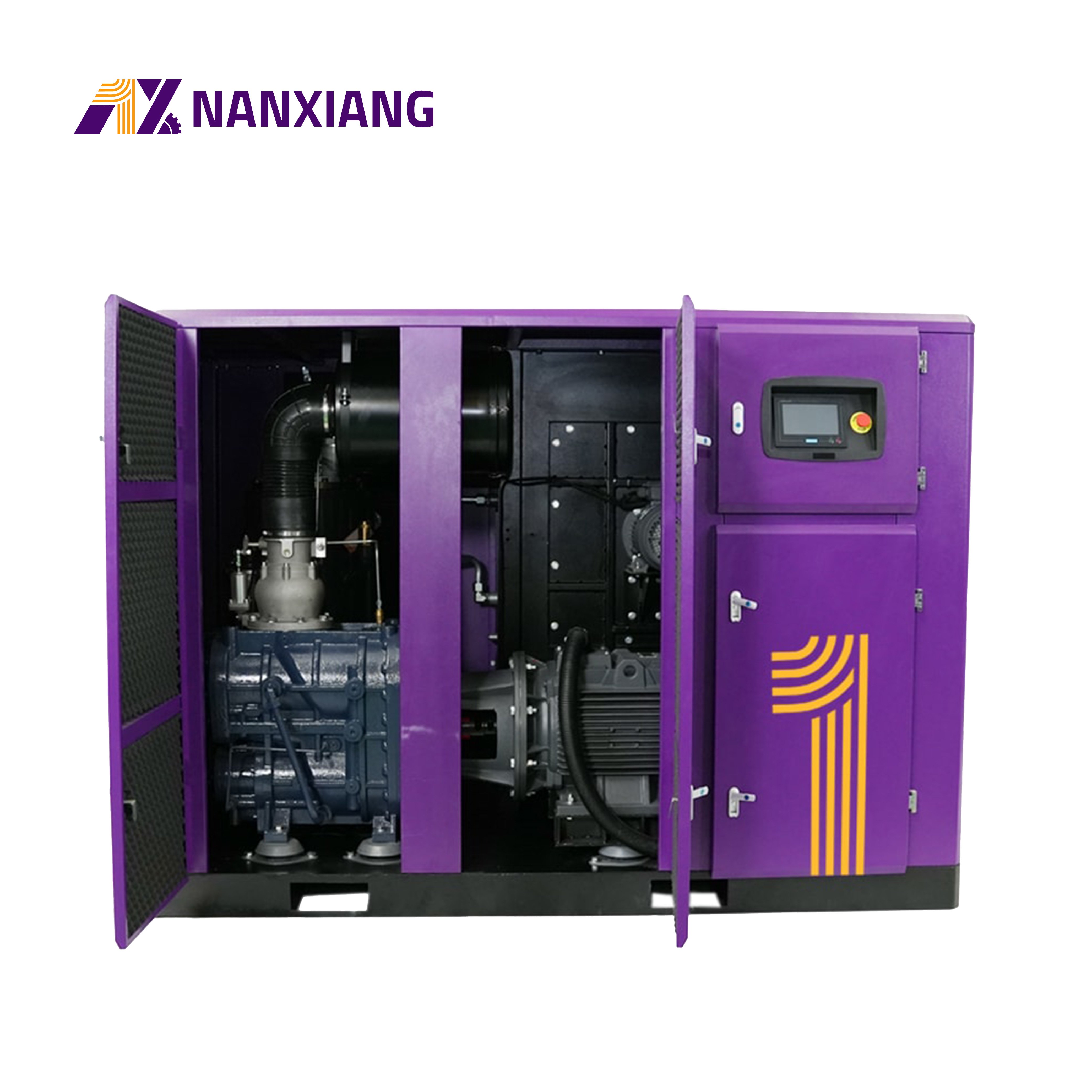 Nanxiang Large Electric Air Compressor 45kw 60ph Low Noise High Pressure Two-Stage Rotary Screw Air Compressor De Ar