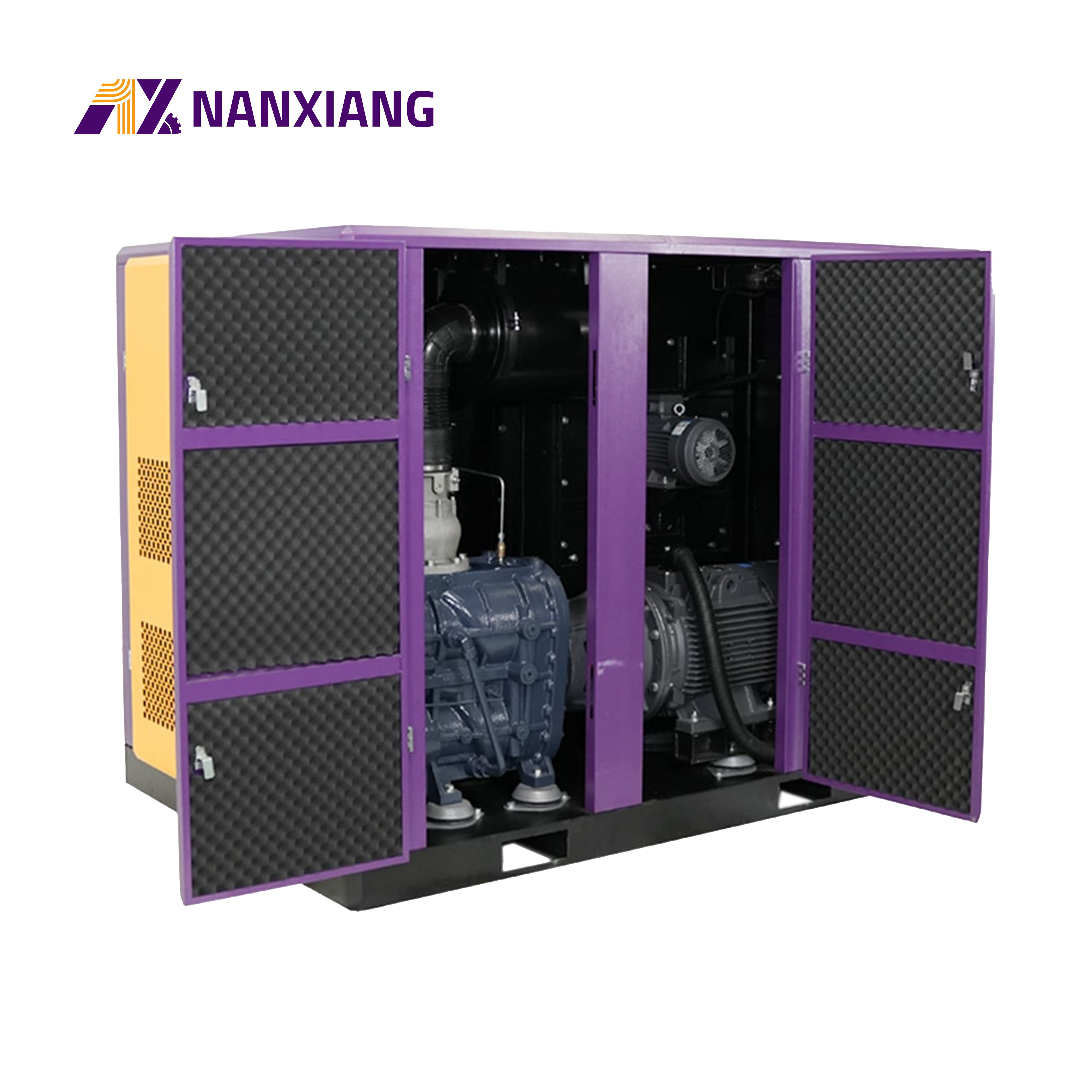 Nanxiang Large Electric Air Compressor 45kw 60ph Low Noise High Pressure Two-Stage Rotary Screw Air Compressor De Ar