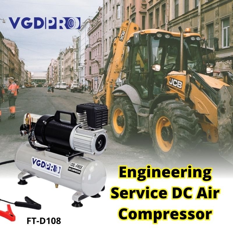 12V High Efficiency Long Duty Cycle DC Portable Mini Air Compressor with 8 Liters tank & Low Pressure Auto Cut off for Sale