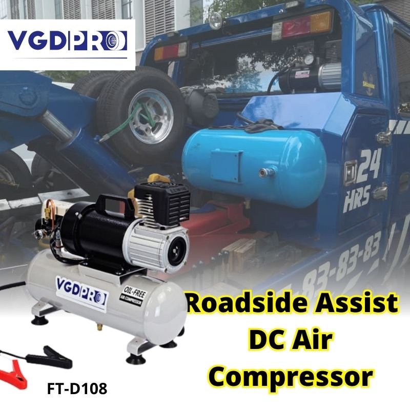 12V High Efficiency Long Duty Cycle DC Portable Mini Air Compressor with 8 Liters tank & Low Pressure Auto Cut off for Sale