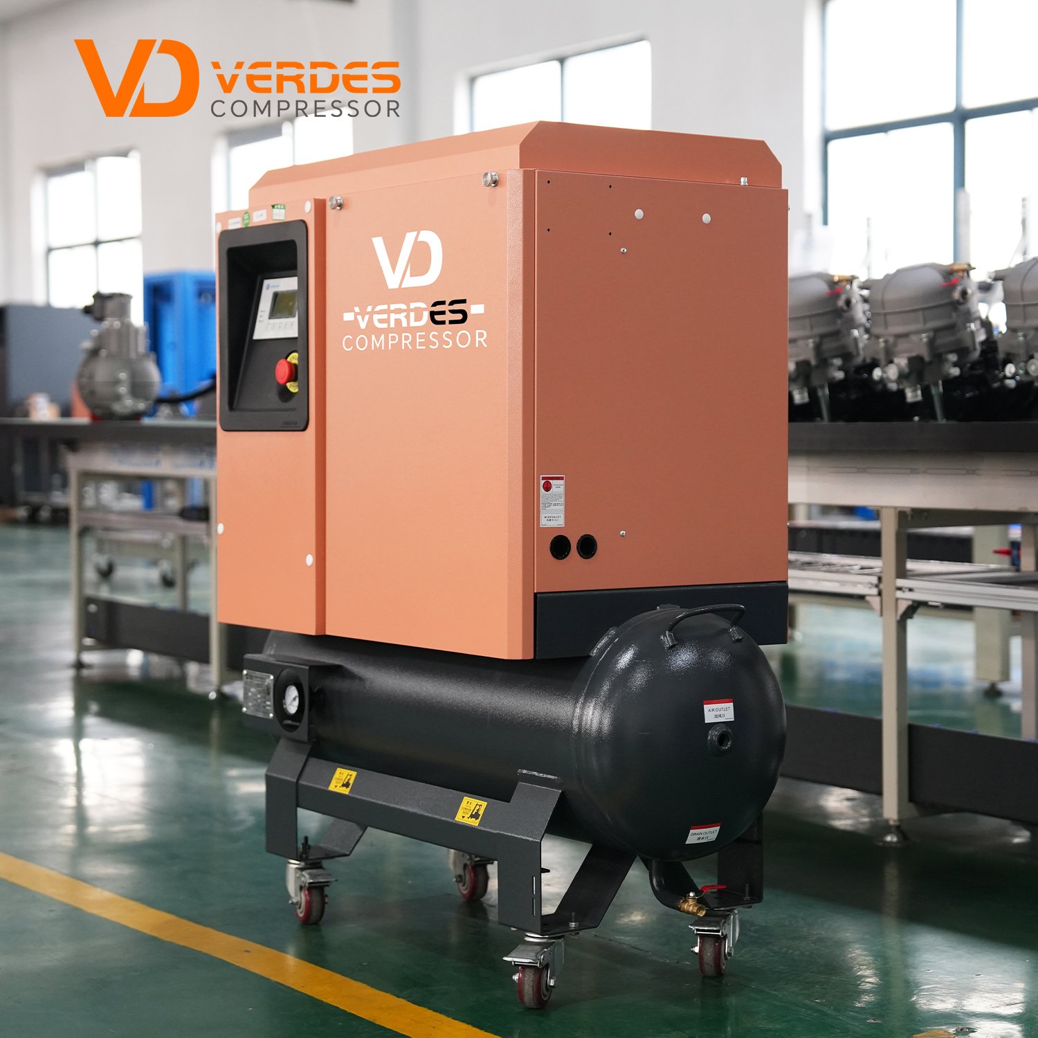 Industrial Direct Drive 7.5KW 11KW 8Bar 10Bar Screw Air-Compressors 500 1000 Liter air Compressor 220V Screw Air Compressor