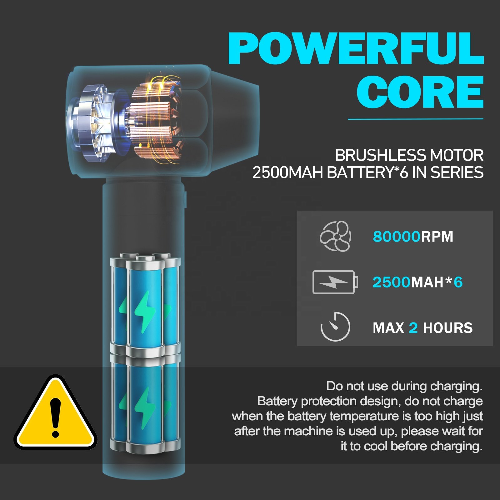 Mini Compressed Air Duster Portable Hand Held Fan Electric Small Blower Mini Jet Turbo Fan for Clean