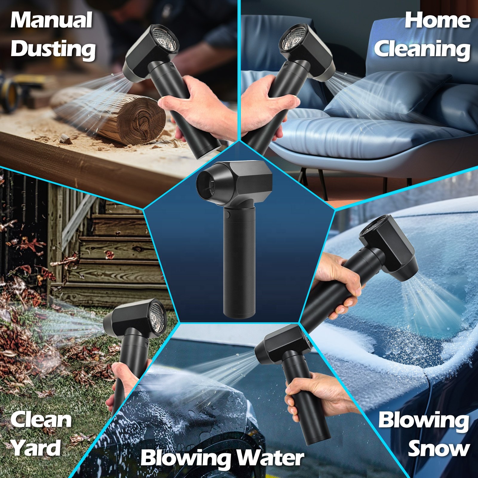 Mini Compressed Air Duster Portable Hand Held Fan Electric Small Blower Mini Jet Turbo Fan for Clean