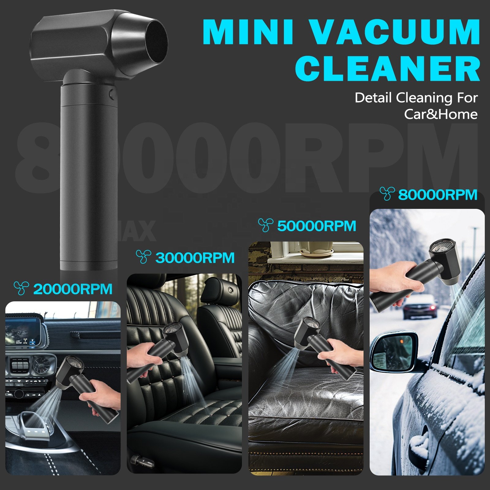 Mini Compressed Air Duster Portable Hand Held Fan Electric Small Blower Mini Jet Turbo Fan for Clean
