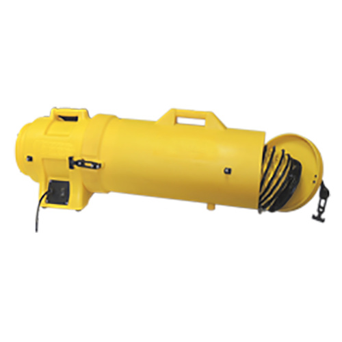 Durable 12 Inch Industrial Plastic Blower With 25ft Ducting Compact Storage Canister Portable Axial Air Mover Fan Ventilation