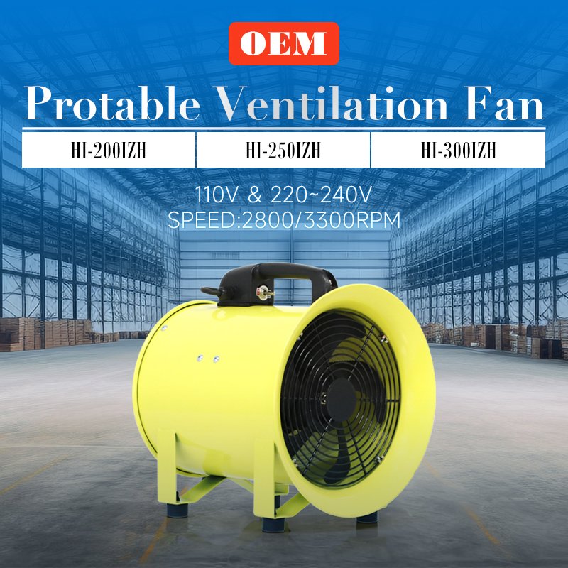 Hon&Guan 10" 220~240V Portable Ventilation Fan HI-250IZH Big Blower Exhaust Fan OEM/ODM