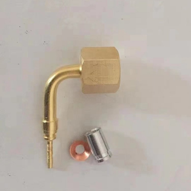 Refrigerator Refrigeration Hydraulic Pressure Measuring Control Gauge Flexible Nylon Resin Rubber Hose Elbow Straight Connector