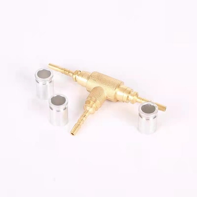Refrigerator Refrigeration Hydraulic Pressure Measuring Control Gauge Flexible Nylon Resin Rubber Hose Elbow Straight Connector