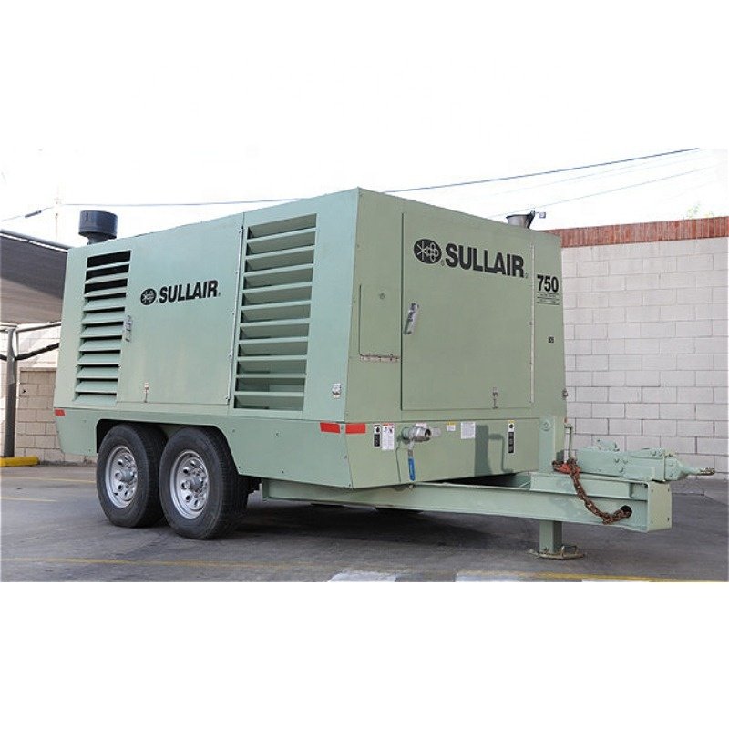 Sullair 750H Mining Rig Use 21.2m3/min diesel Portable Borewell Energy Saving Oil Field air Compressor for Sandblasting