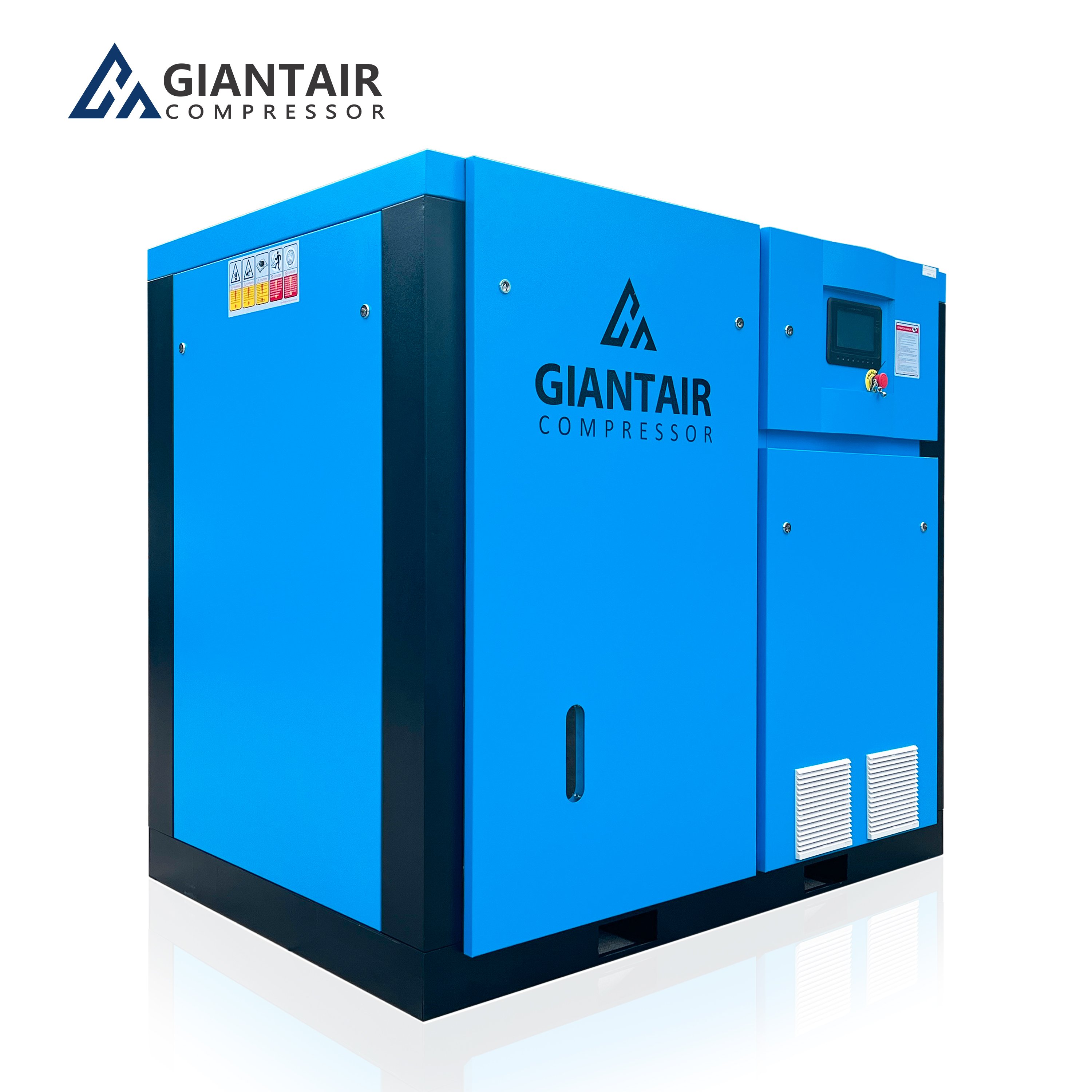 GIANTAIR 55KW 75HP Industrial Direct Drive Lubricated Rotary Screw Air Compressor for Manufacturing Plants 14 Bar