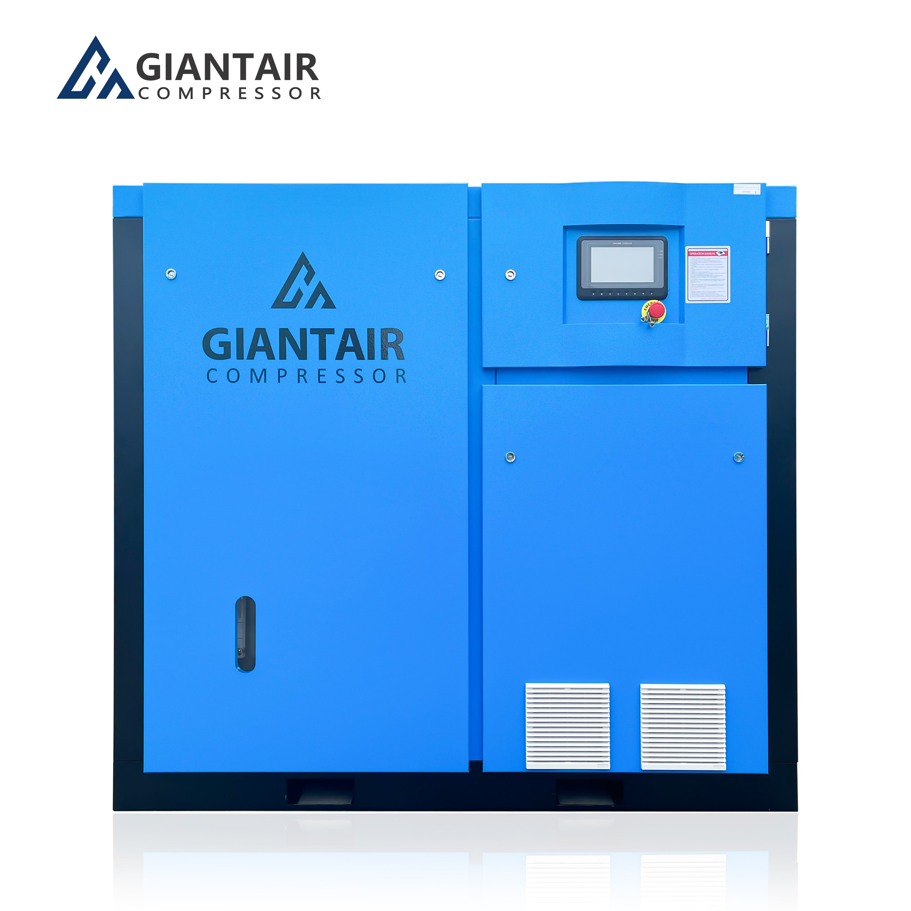GIANTAIR 55KW 75HP Industrial Direct Drive Lubricated Rotary Screw Air Compressor for Manufacturing Plants 14 Bar