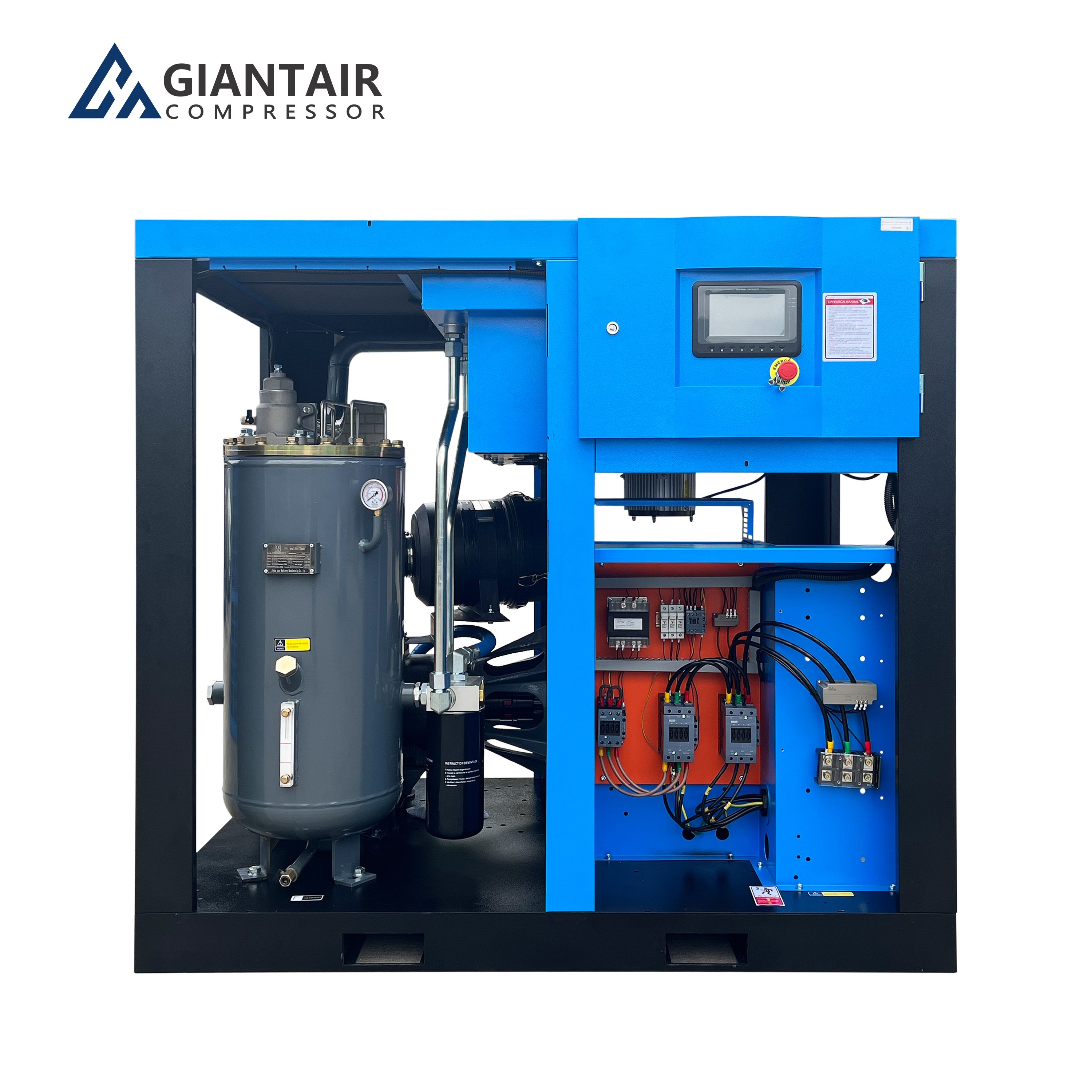 GIANTAIR 55KW 75HP Industrial Direct Drive Lubricated Rotary Screw Air Compressor for Manufacturing Plants 14 Bar