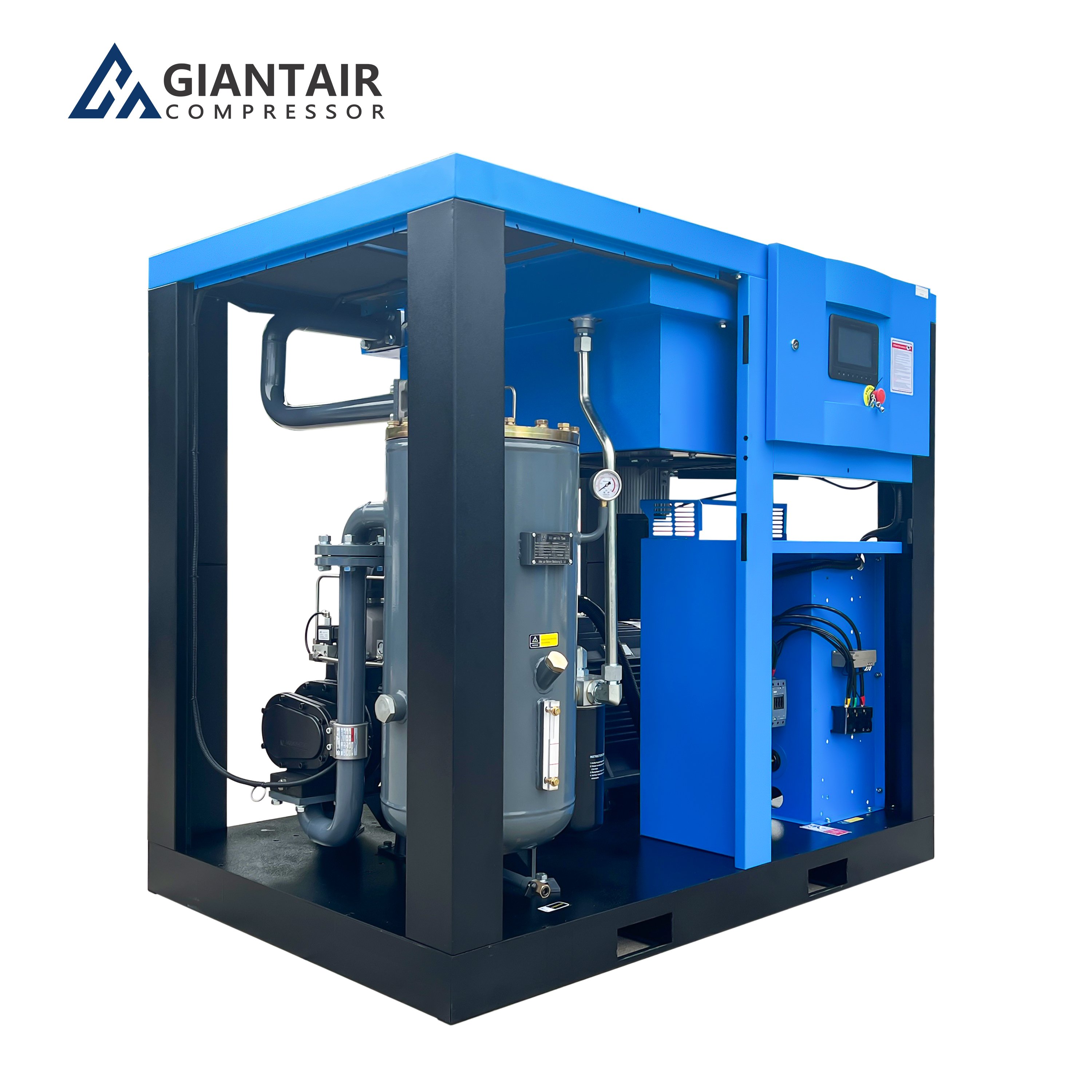 GIANTAIR 55KW 75HP Industrial Direct Drive Lubricated Rotary Screw Air Compressor for Manufacturing Plants 14 Bar