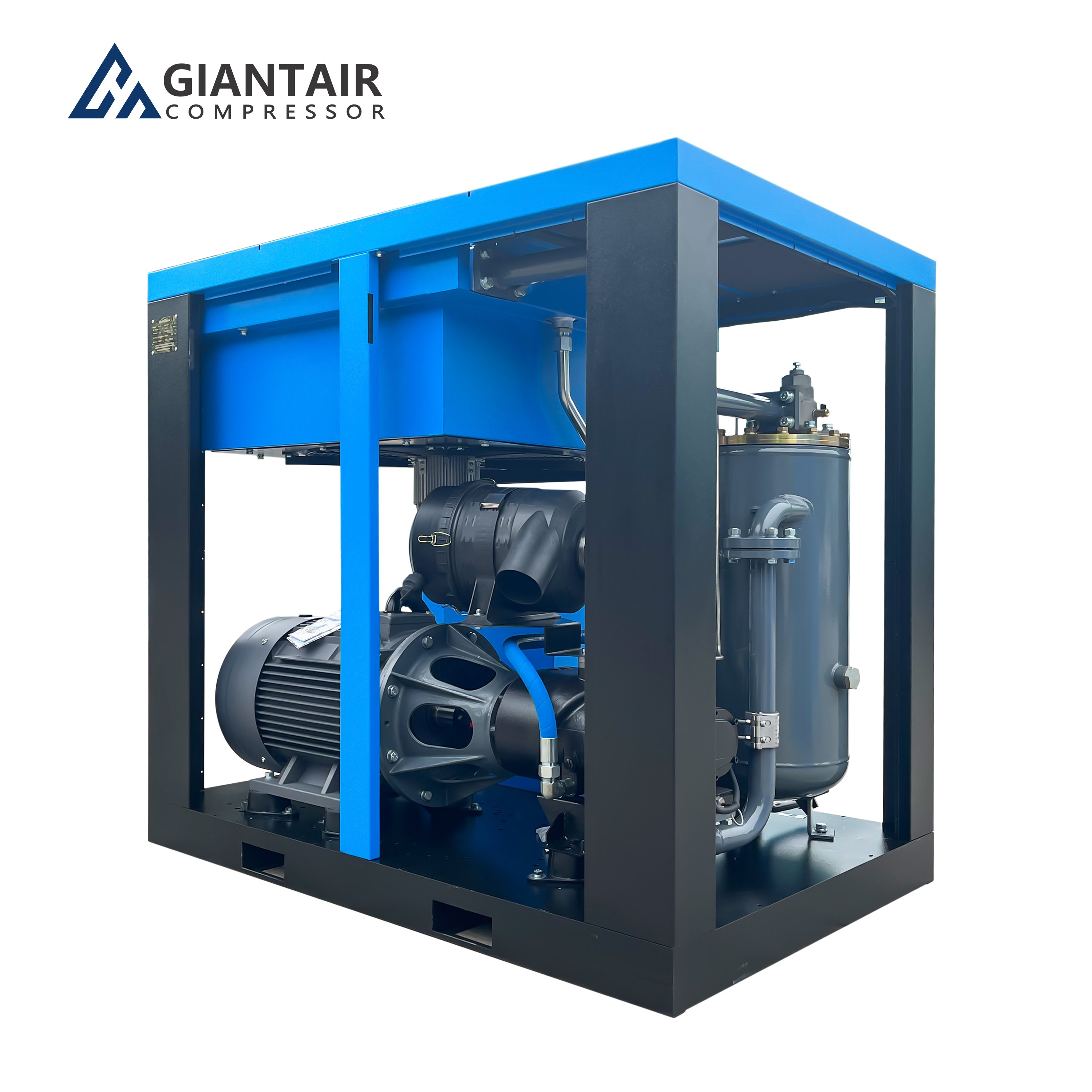 GIANTAIR 55KW 75HP Industrial Direct Drive Lubricated Rotary Screw Air Compressor for Manufacturing Plants 14 Bar