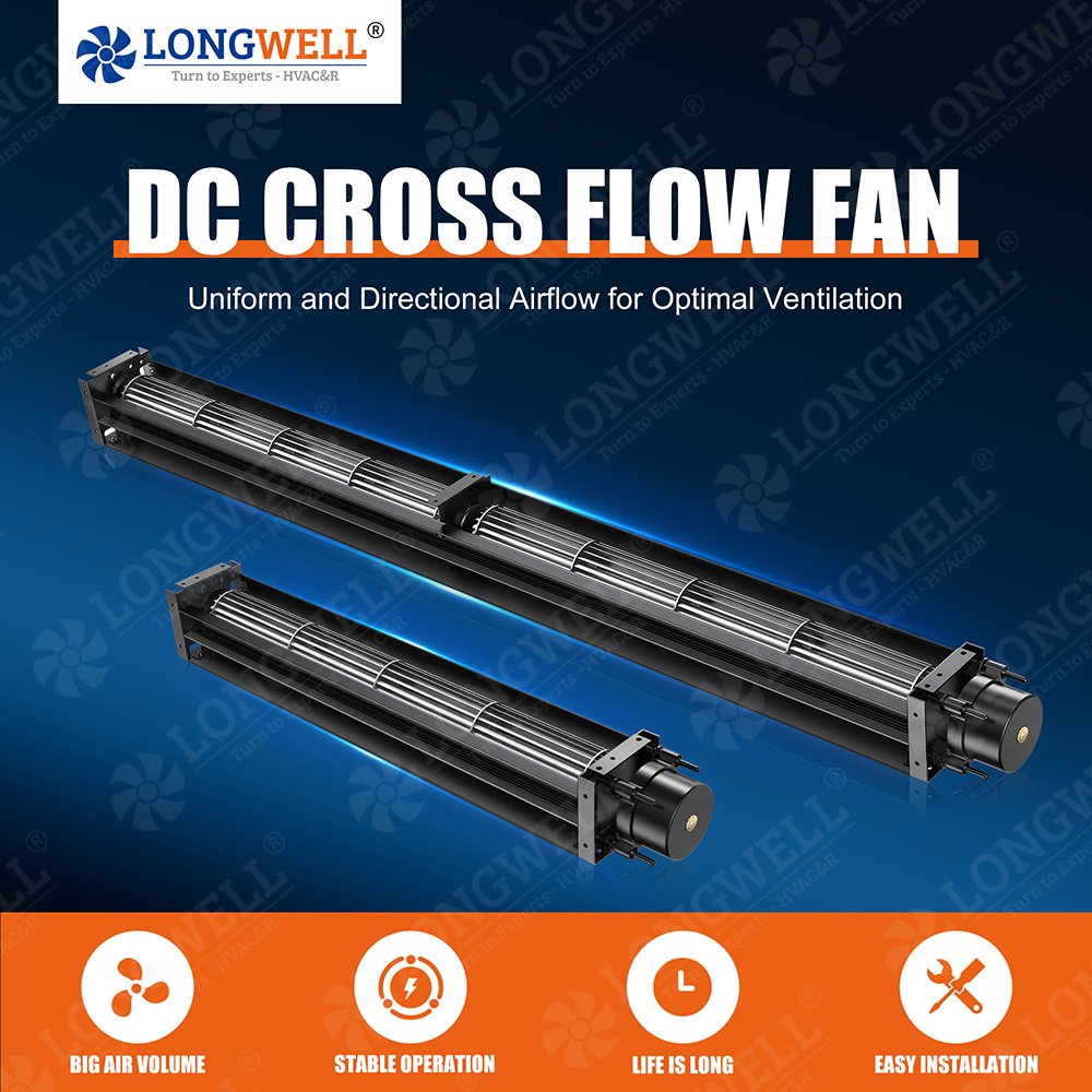 LONGWELL Wholesale 43mm DC 12V 24V Cross Flow Fan Tangential Blower Fan for Cooling and Heating