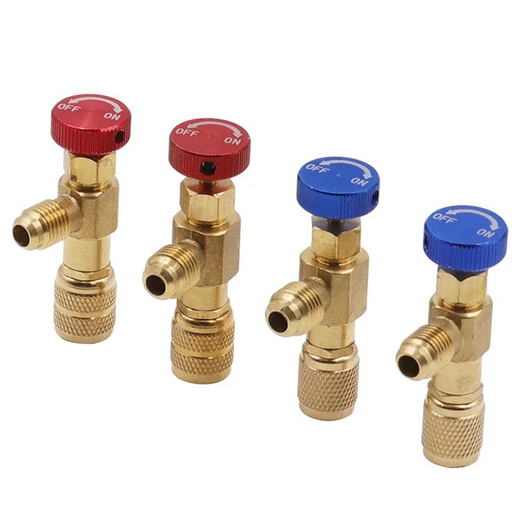 R410A R22 Liquid Safety Valve Air Conditioning Refrigerant 1/4 Inches Safety Adapter Refrigerant Charging Valve