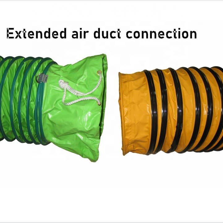 220V/50Hz 8" 200MM 8 Inch Portable High Pressure Axial Flow Industrial Exhaust Air Blower Fans With Duct 5 Meter- Orange
