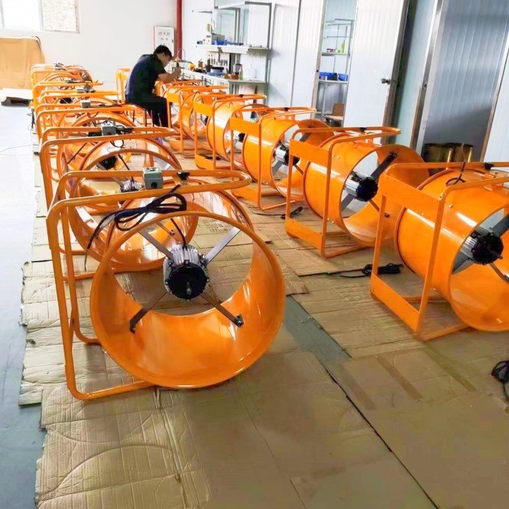 220V/50Hz 8" 200MM 8 Inch Portable High Pressure Axial Flow Industrial Exhaust Air Blower Fans With Duct 5 Meter- Orange