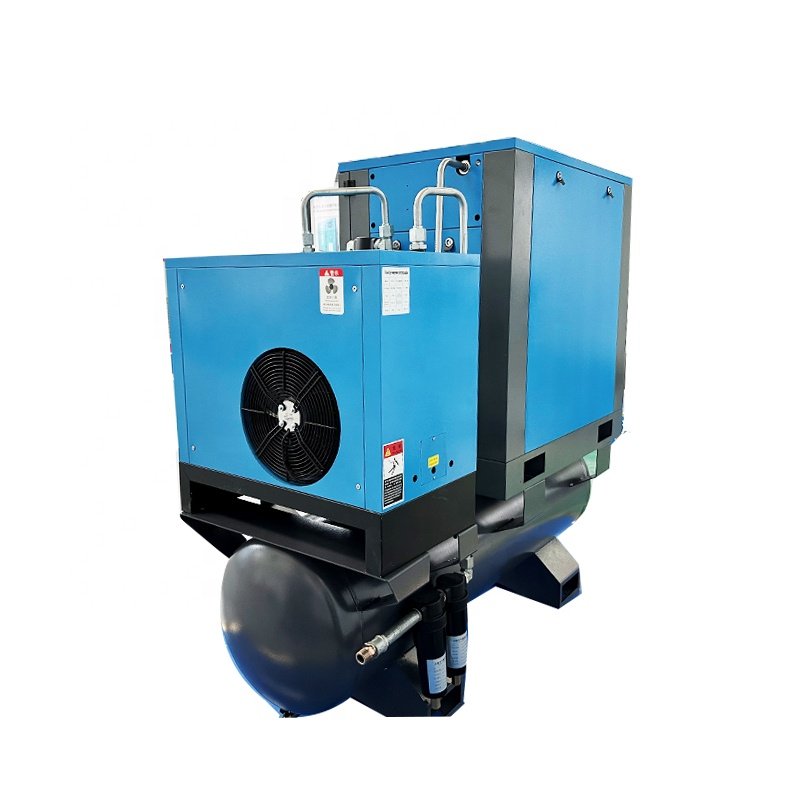 2025 Factory New Product 11KW 10Bar Four in One Screw Air Compressor 3 Phase With Air Dryer 500 Litres for Industrial Use