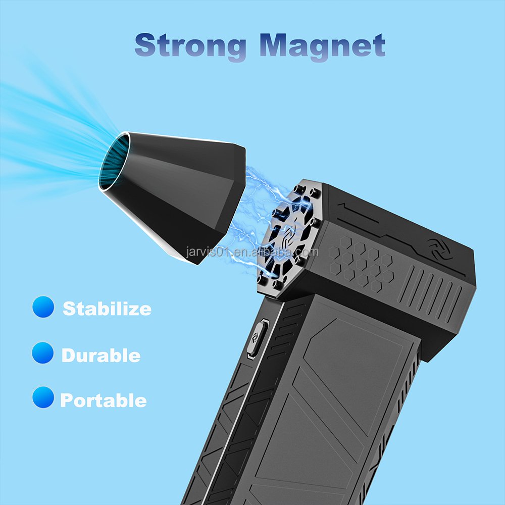 Jarvis Industrial Portable Mini Turbo Jet Fan Wireless Charging Mini Blower Car Household Air Duster Gun Battery Operated
