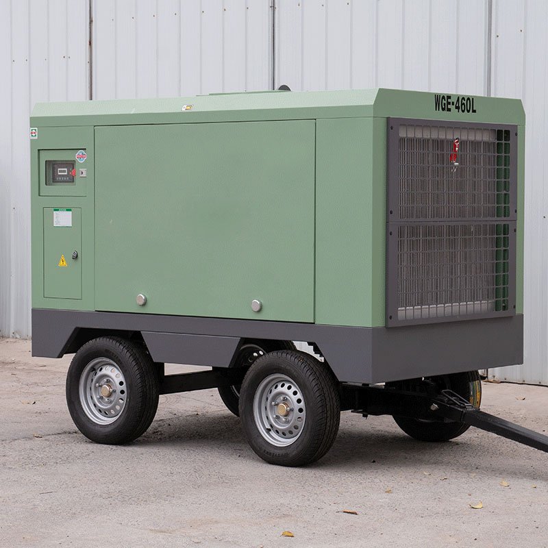 75kw Heavy Duty Electric Engine Movable/Portable Direct Drive Rotary Screw Air Compressor for Drilling and Mining Industry