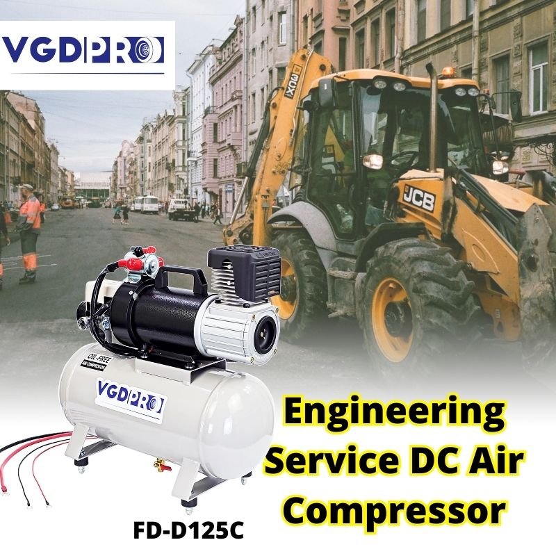 12V DC Weatherproof Professional Small Powerful Heavy Duty Truck Oil Free Air Compressor with 25 Liter tank