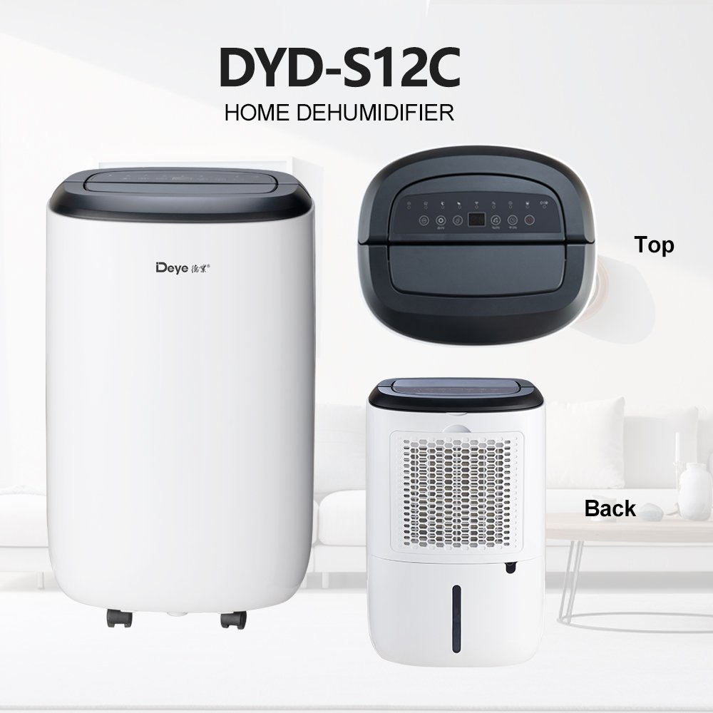 Deye OEM ODM Dehumidifier Factory DYD-S12C R134a 12L air Purifier Commerical Home Dehumidifier For Bedroom