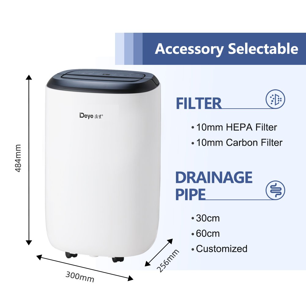Deye OEM ODM Dehumidifier Factory DYD-S12C R134a 12L air Purifier Commerical Home Dehumidifier For Bedroom