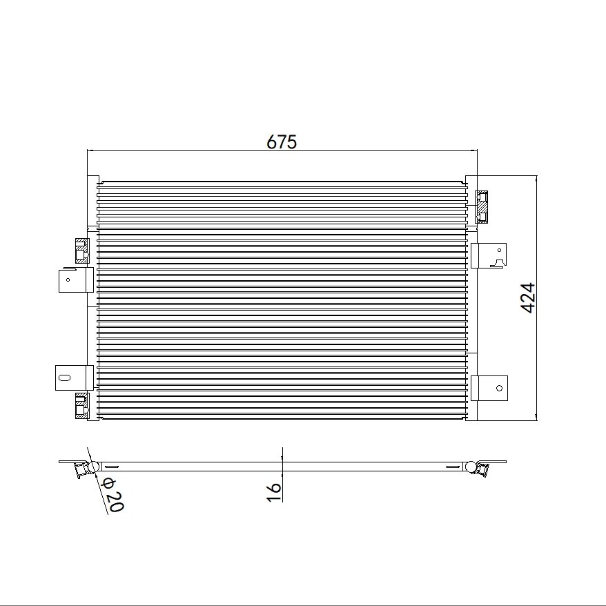 Aftermarket Car Auto Air Conditioning System Auto AC Condenser for CHRYSLER SEBRING DODGE CALIBER JEEP COMPASS OEM 68004053AA